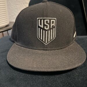 Black USMNT Flat Billed Nike Hat Snapback